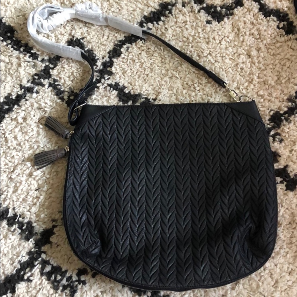 Stella & Dot Black Leather Bag